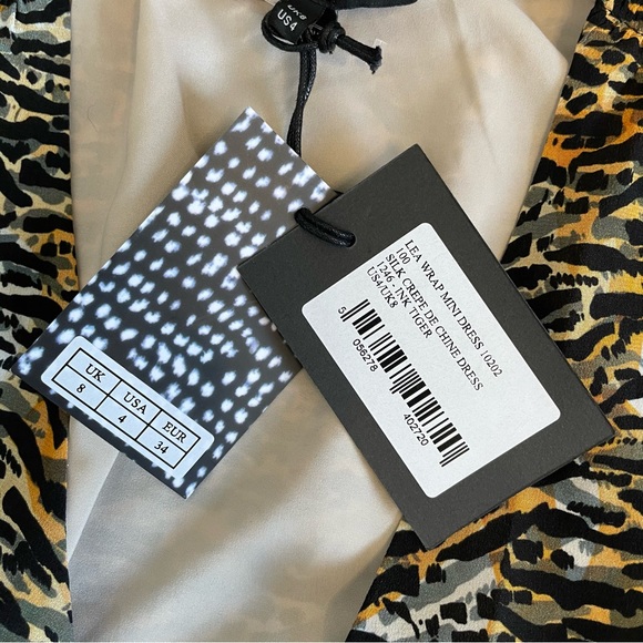 SALONI Lea Wrap Mini Dress in Ink Tiger Print - Picture 10 of 10